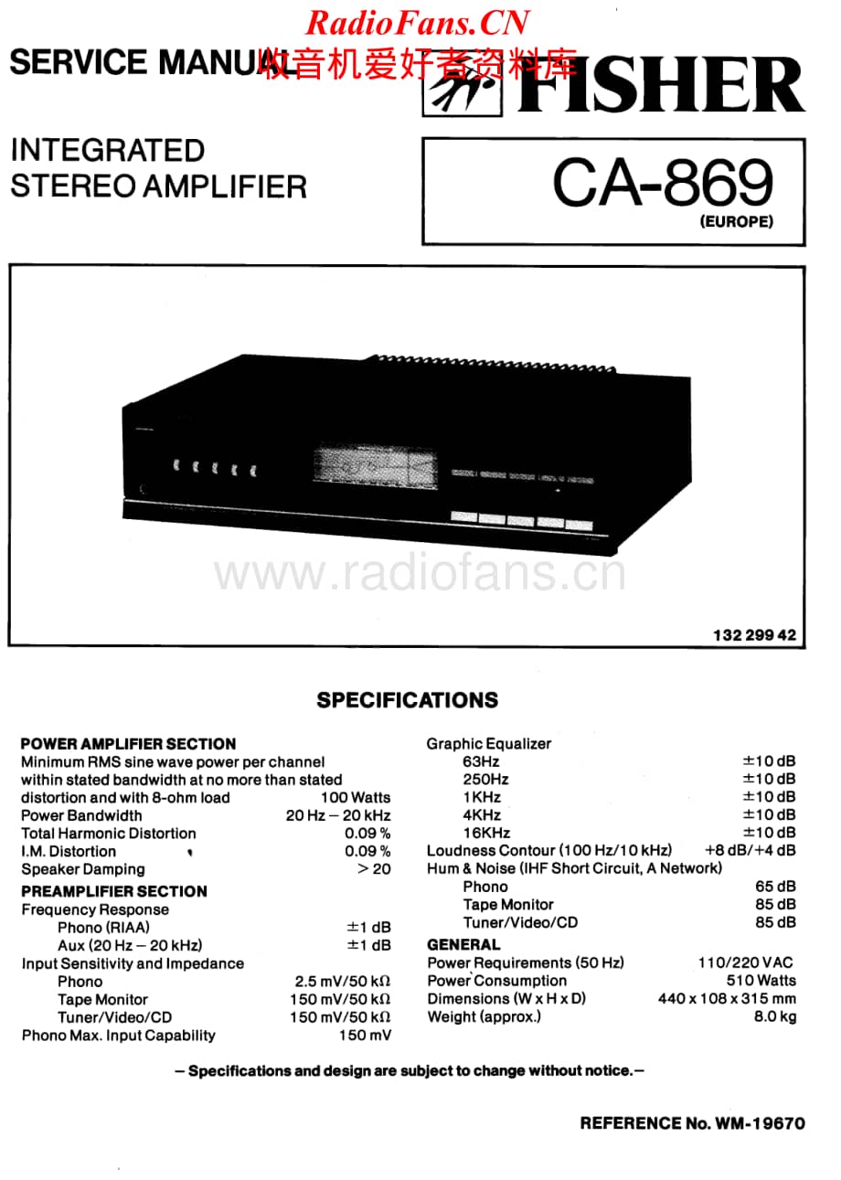 Fisher-CA869-int-sm维修电路原理图.pdf_第1页