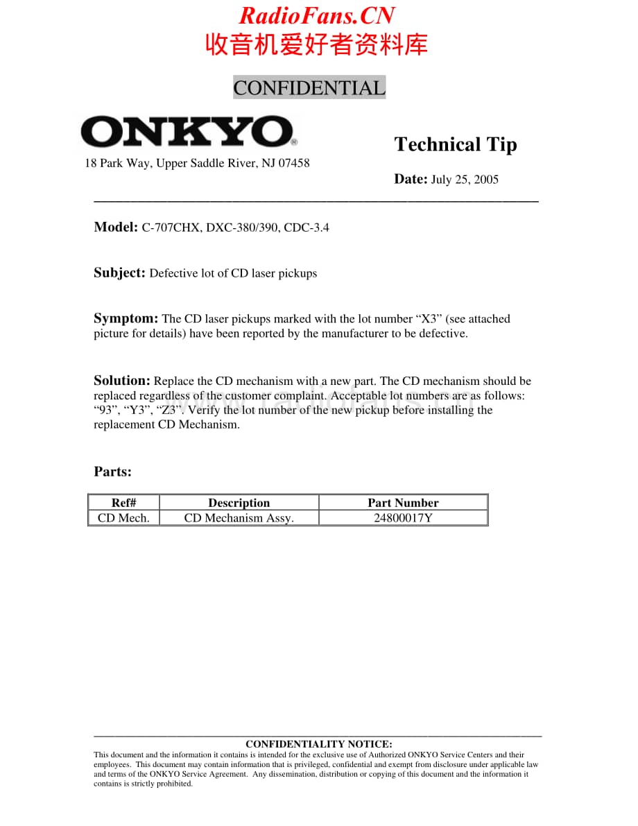 Onkyo-C707-cd-tt维修电路原理图.pdf_第1页