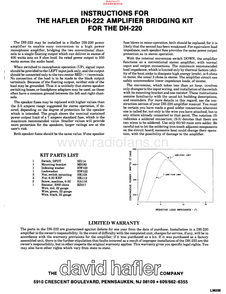 Hafler-DH222-bridge-sm维修电路原理图.pdf_第1页