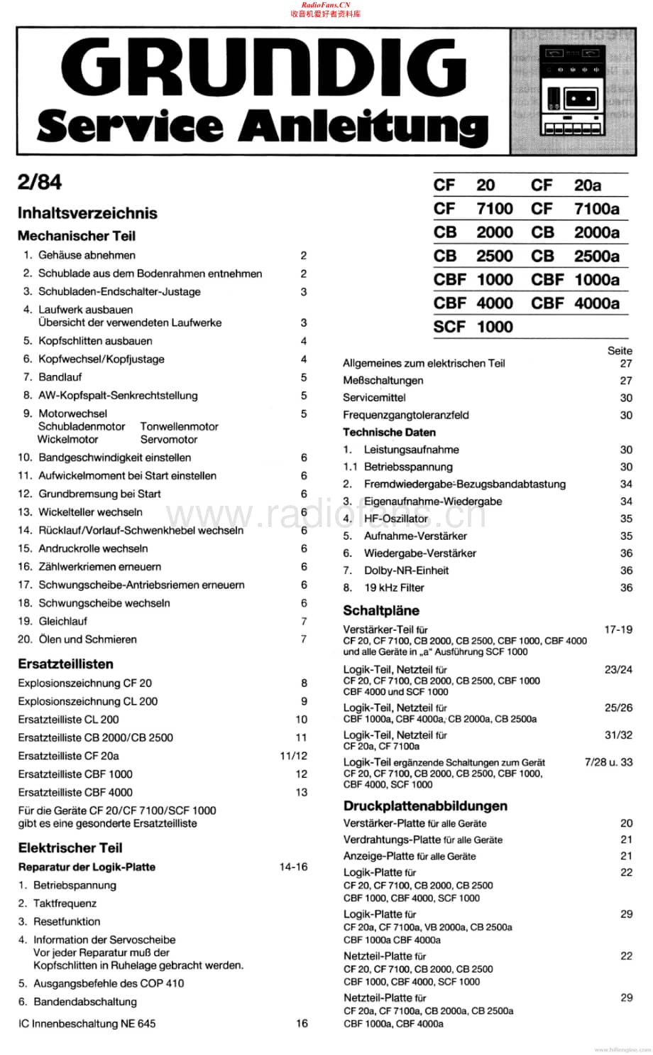 Grundig-CB2500A-tape-sm维修电路原理图.pdf_第1页