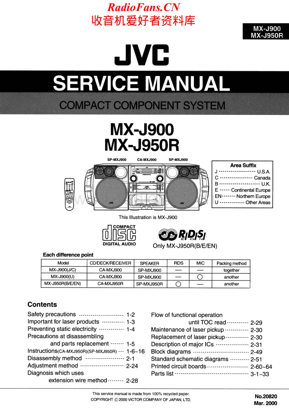 JVC-MXJ950R-cs-sm维修电路原理图.pdf_第1页