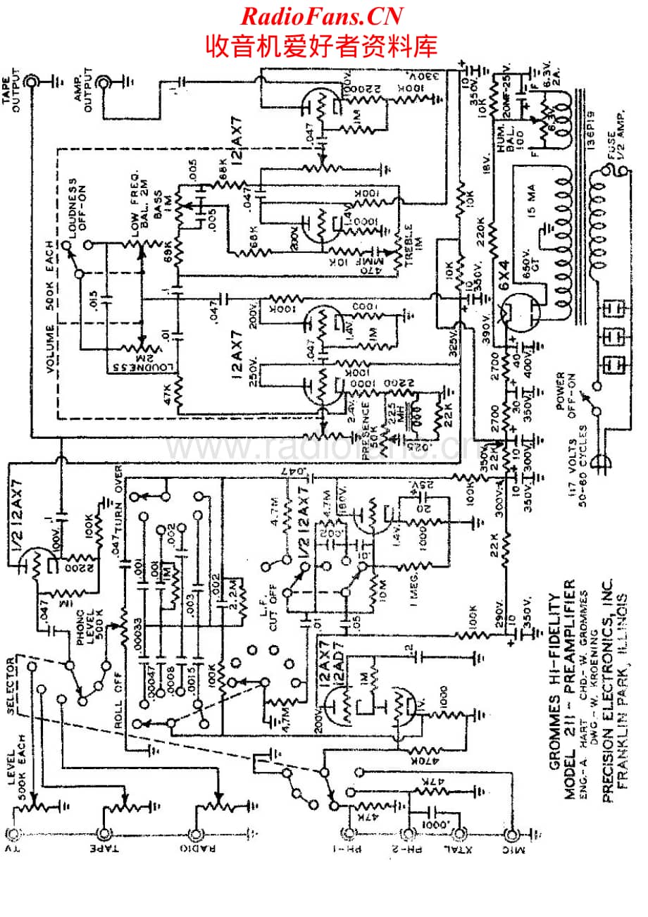 Grommes-211-pre-sch维修电路原理图.pdf_第1页