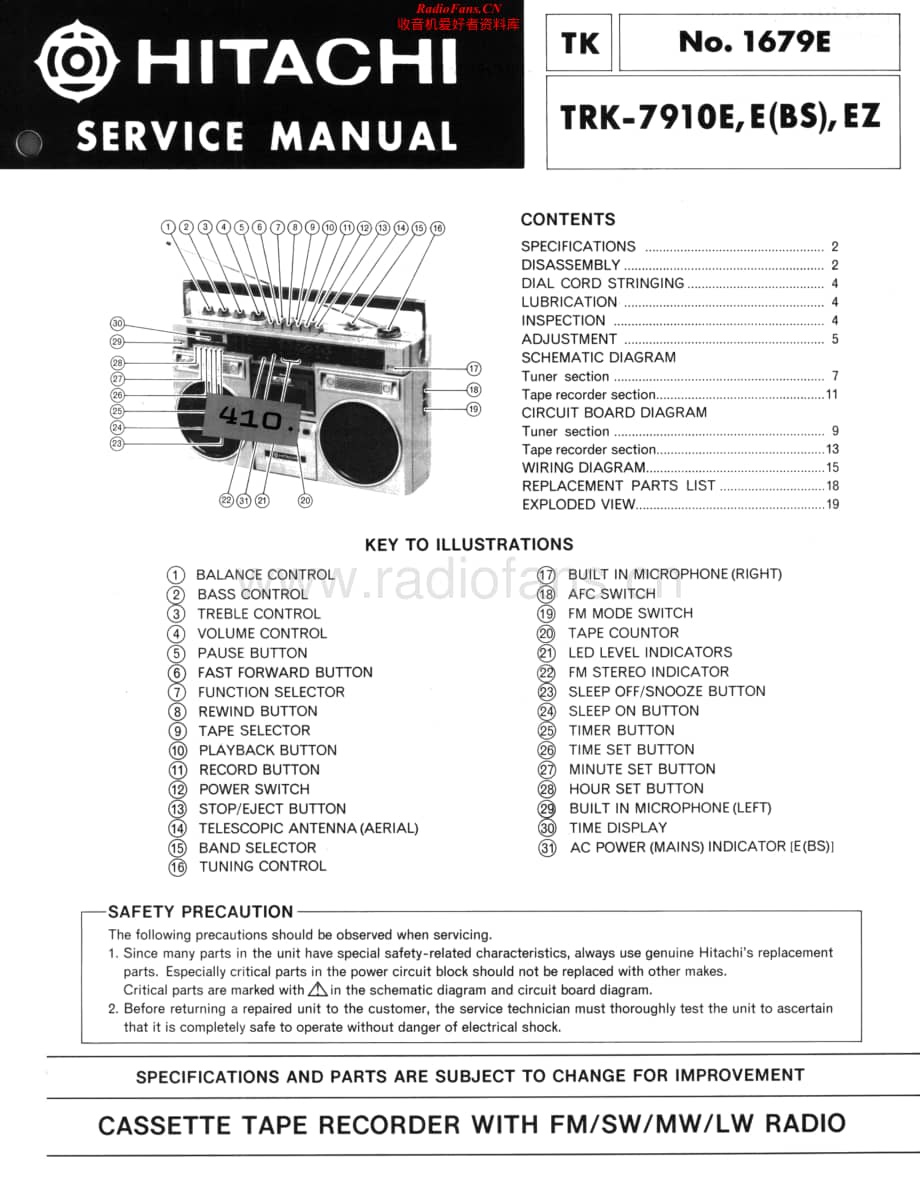 Hitachi-TRK7910E-pr-sch维修电路原理图.pdf_第1页