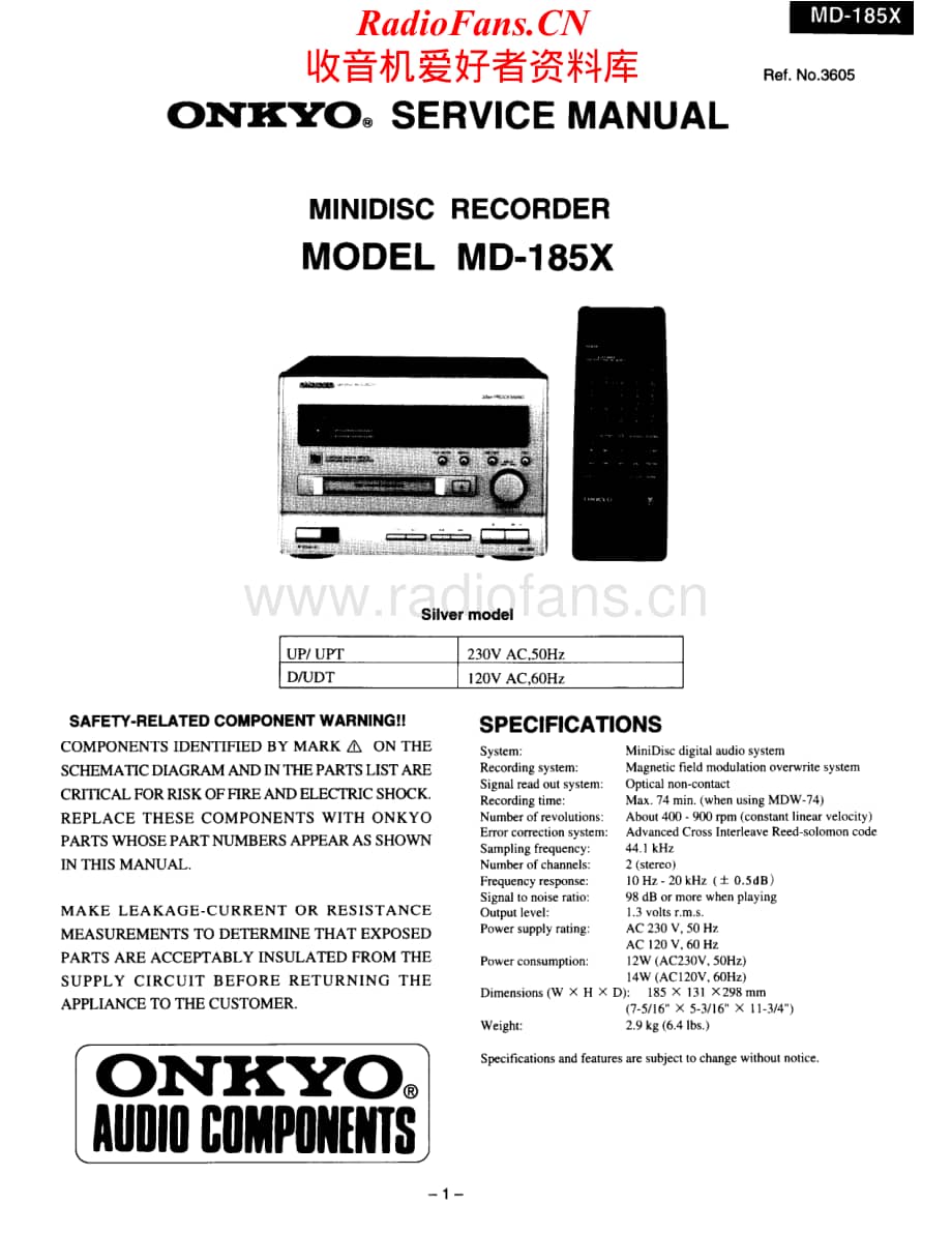 Onkyo-MD185X-md-sm维修电路原理图.pdf_第1页