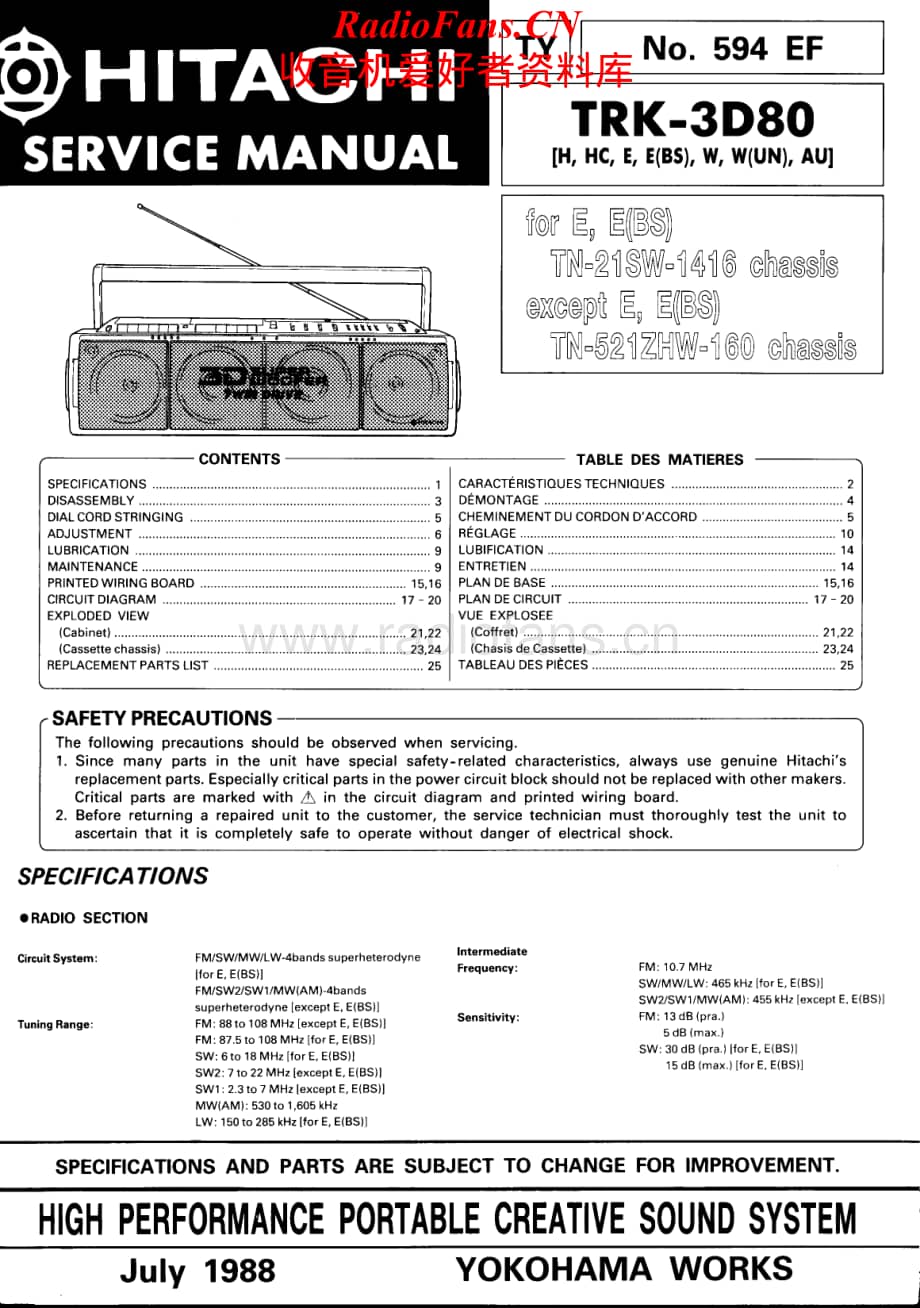 Hitachi-TRK3D80-pr-sm维修电路原理图.pdf_第1页