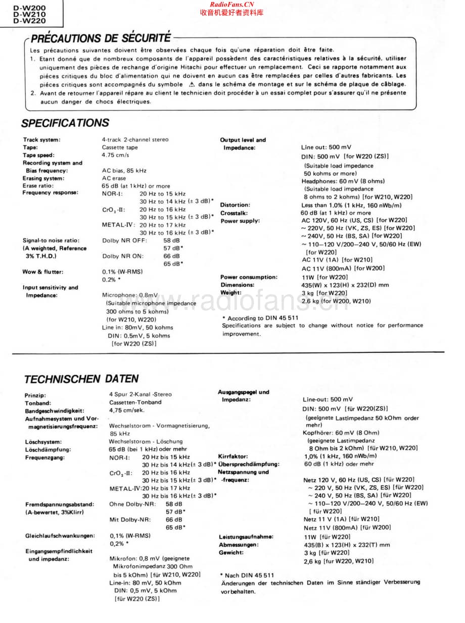 Hitachi-DW220-tape-sch维修电路原理图.pdf_第2页