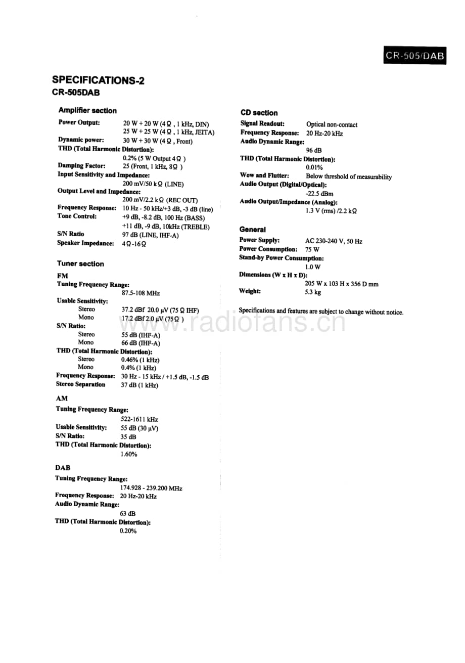 Onkyo-CR505DAB-rec-sm维修电路原理图.pdf_第3页