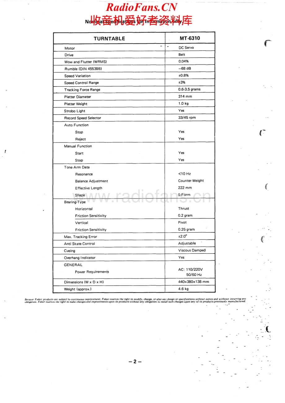 Fisher-MT6310-tt-sm维修电路原理图.pdf_第2页