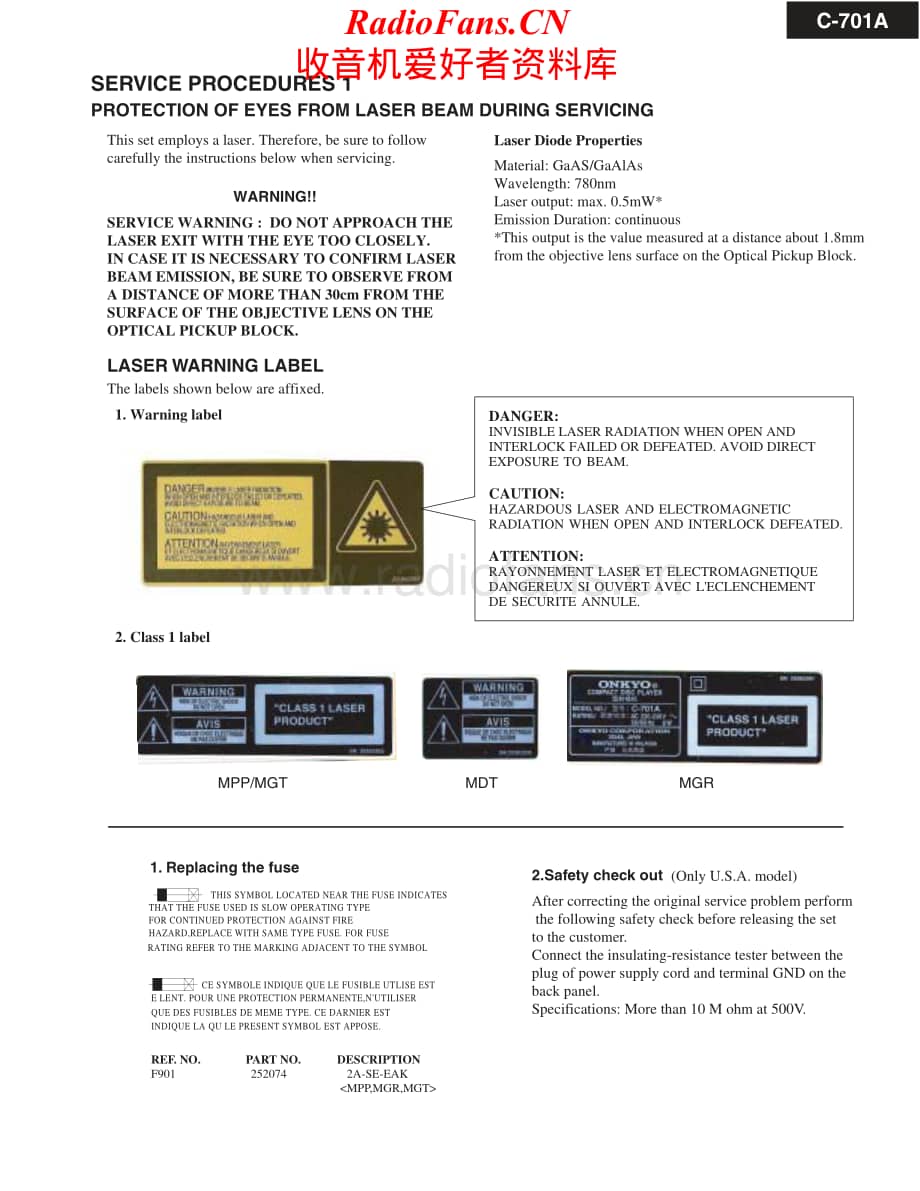 Onkyo-C701A-cd-sm维修电路原理图.pdf_第2页