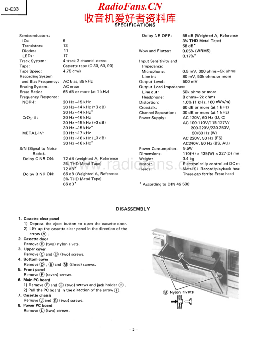 Hitachi-DE33-tape-sm维修电路原理图.pdf_第2页