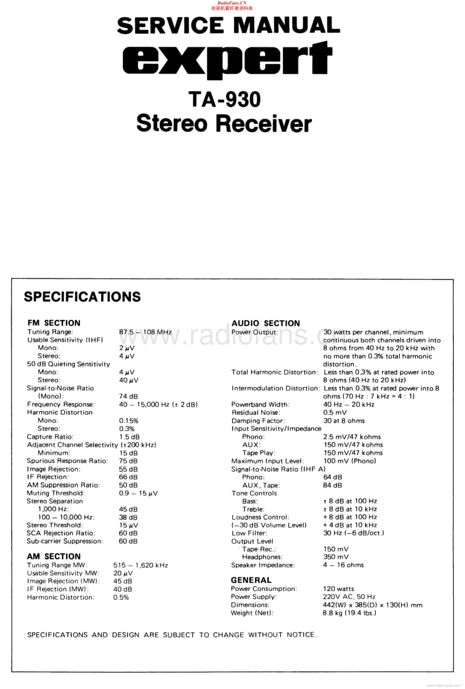 Expert-TA930-rec-sm维修电路原理图.pdf_第1页