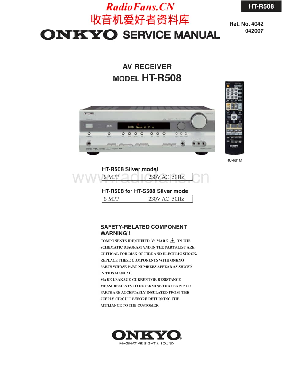 Onkyo-HTR508-avr-sm维修电路原理图.pdf_第1页