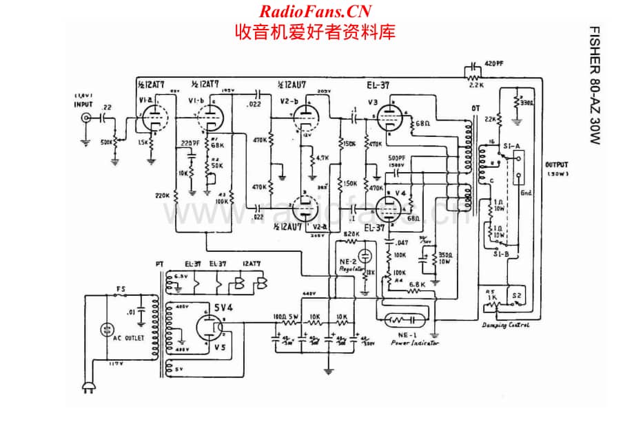 Fisher-80AZ-pwr-sch维修电路原理图.pdf_第1页