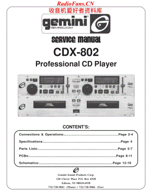 Gemini-CDX802-cd-sm维修电路原理图.pdf