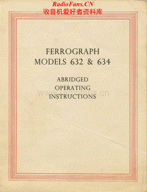 Ferguson-Ferrograph632-tape-sm1维修电路原理图.pdf