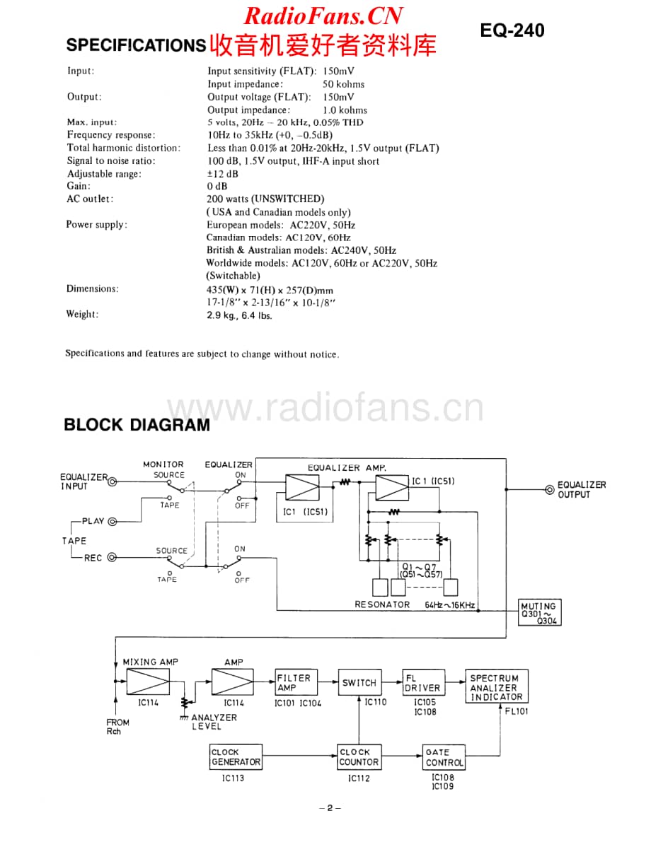 Onkyo-EQ240-eq-sm维修电路原理图.pdf_第2页