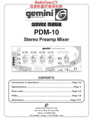 Gemini-PDM10-mix-sm维修电路原理图.pdf