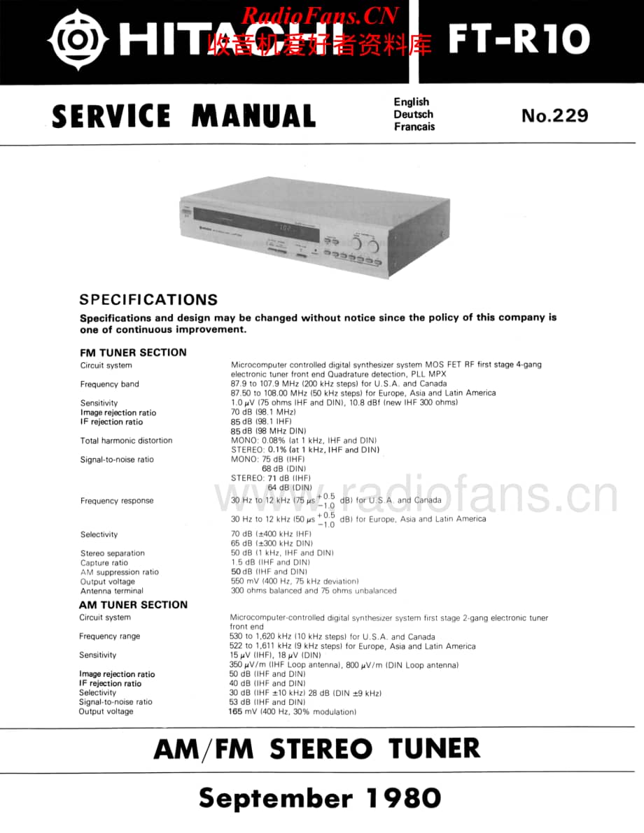 Hitachi-FTR10-tun-sm维修电路原理图.pdf_第1页