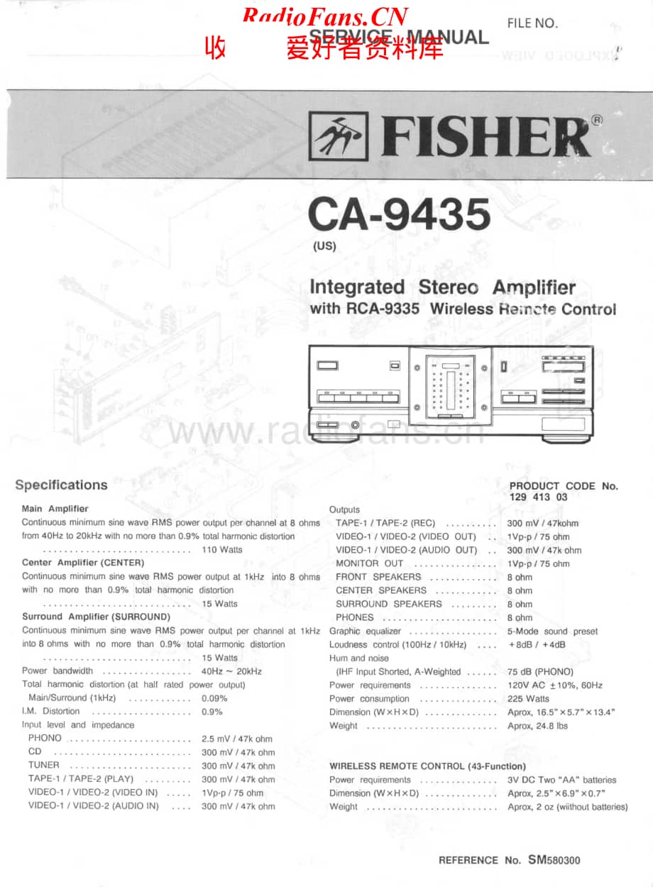 Fisher-CA9435-int-sm维修电路原理图.pdf_第1页