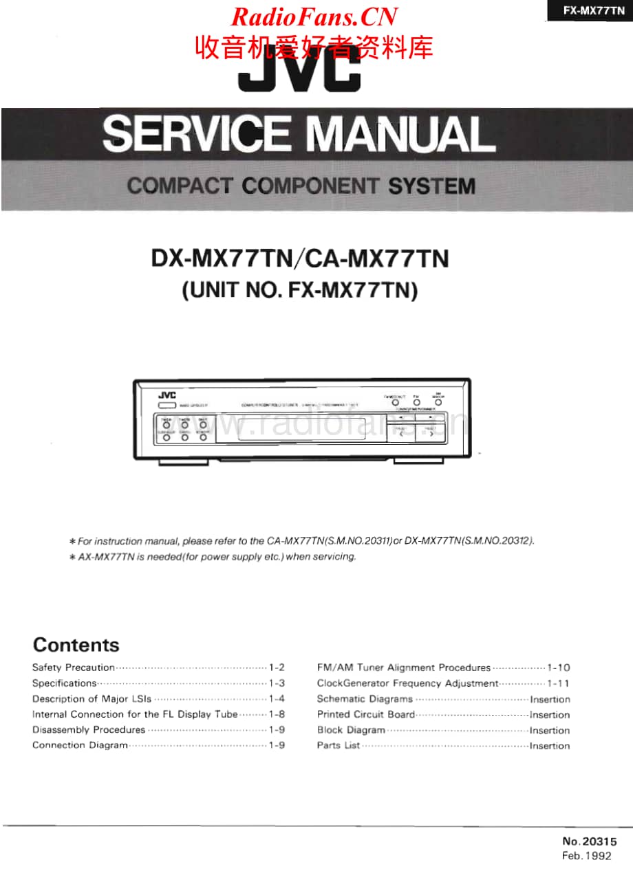 JVC-FXMX77TN-cs-sm维修电路原理图.pdf_第1页