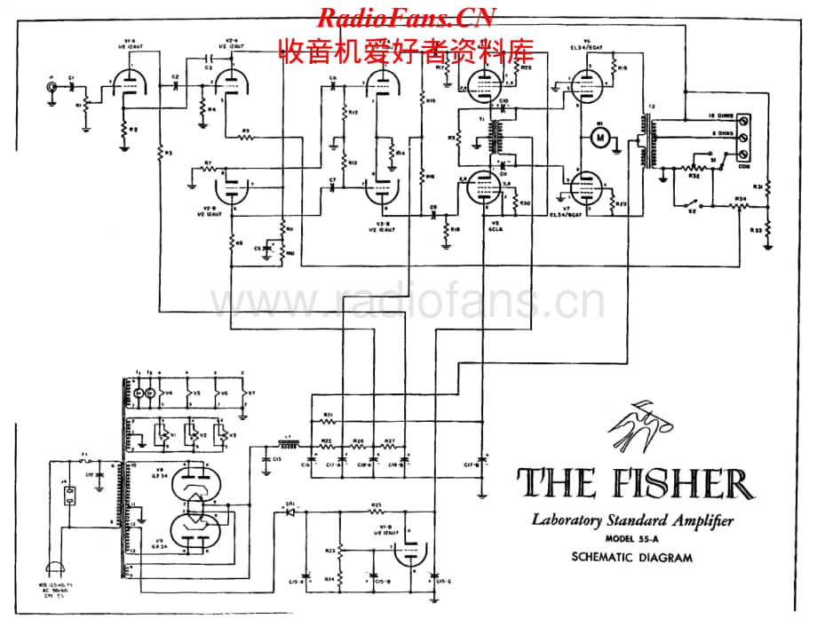 Fisher-55A-pwr-sch维修电路原理图.pdf_第1页