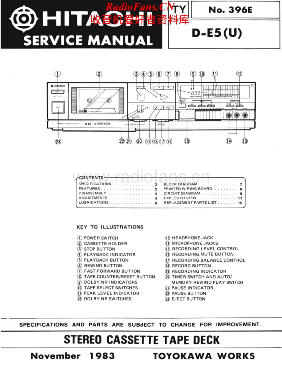 Hitachi-DE5-tape-sm维修电路原理图.pdf_第1页