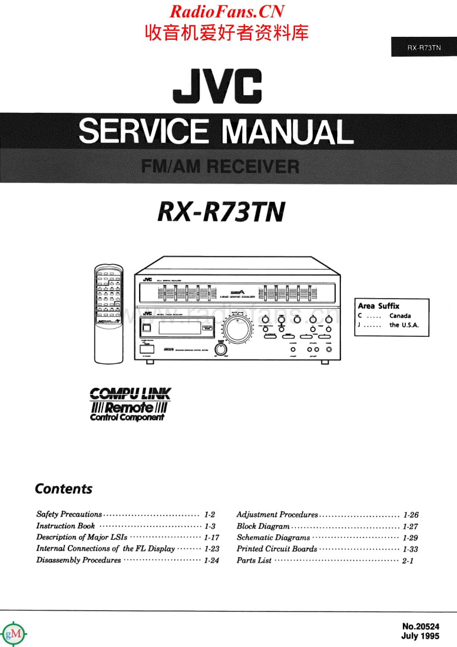 JVC-RXR73TN-rec-sm维修电路原理图.pdf_第1页