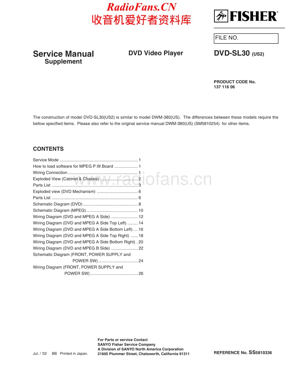 Fisher-DVDSL30-dvd-sm维修电路原理图.pdf_第1页