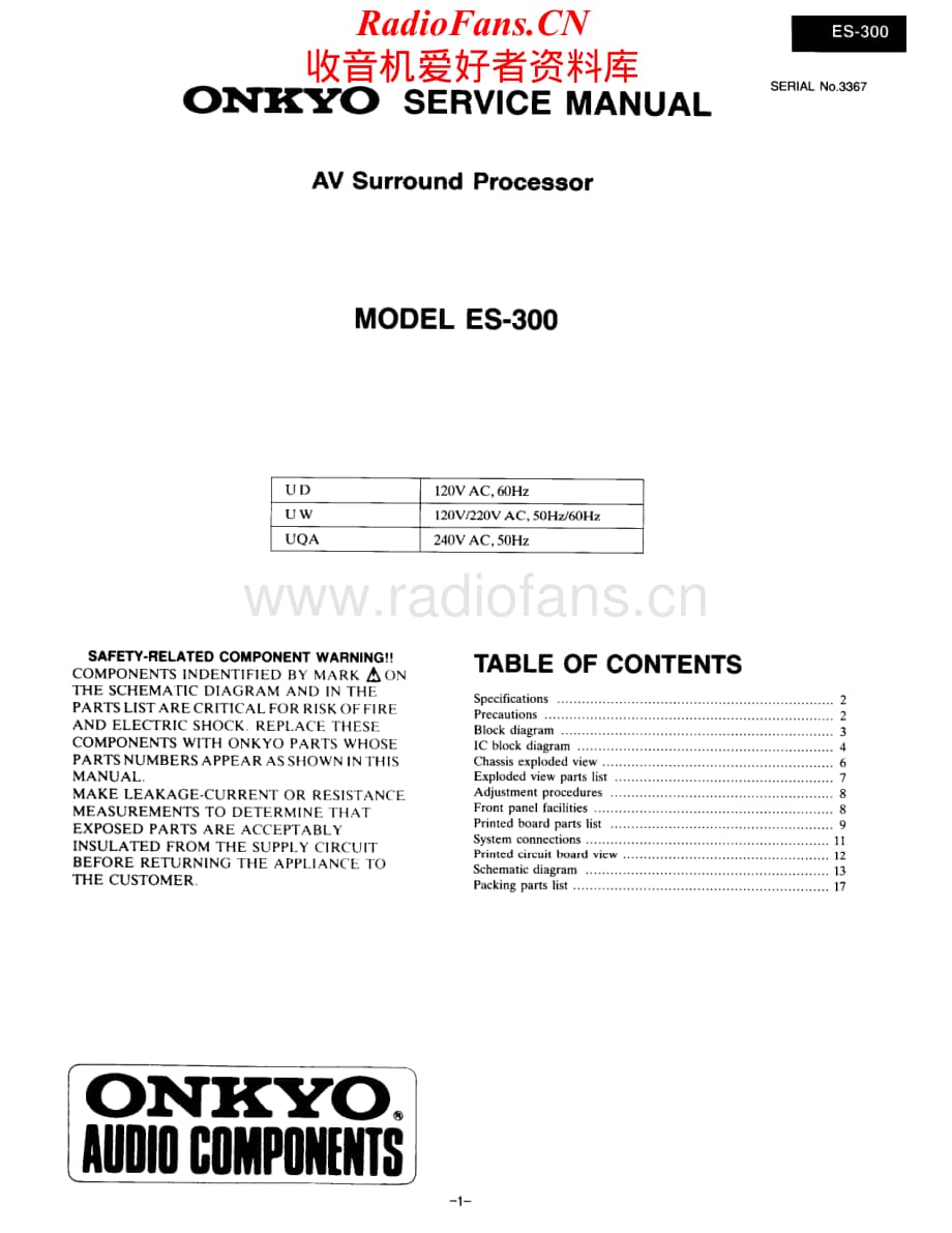 Onkyo-ES300-avsp-sm维修电路原理图.pdf_第1页