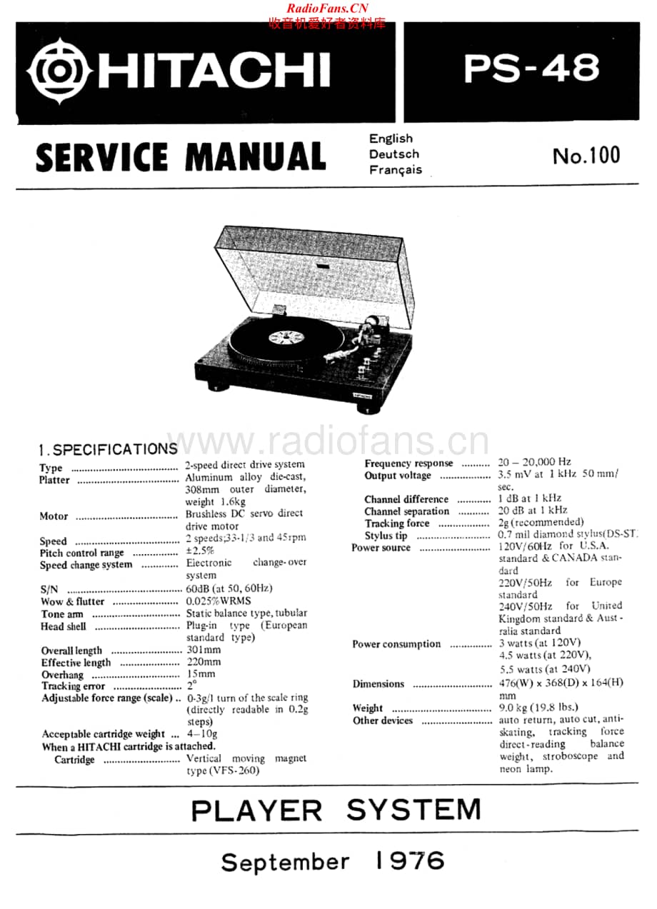 Hitachi-PS48-tt-sm维修电路原理图.pdf_第1页