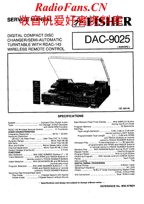 Fisher-DAC9025-cd-sm维修电路原理图.pdf