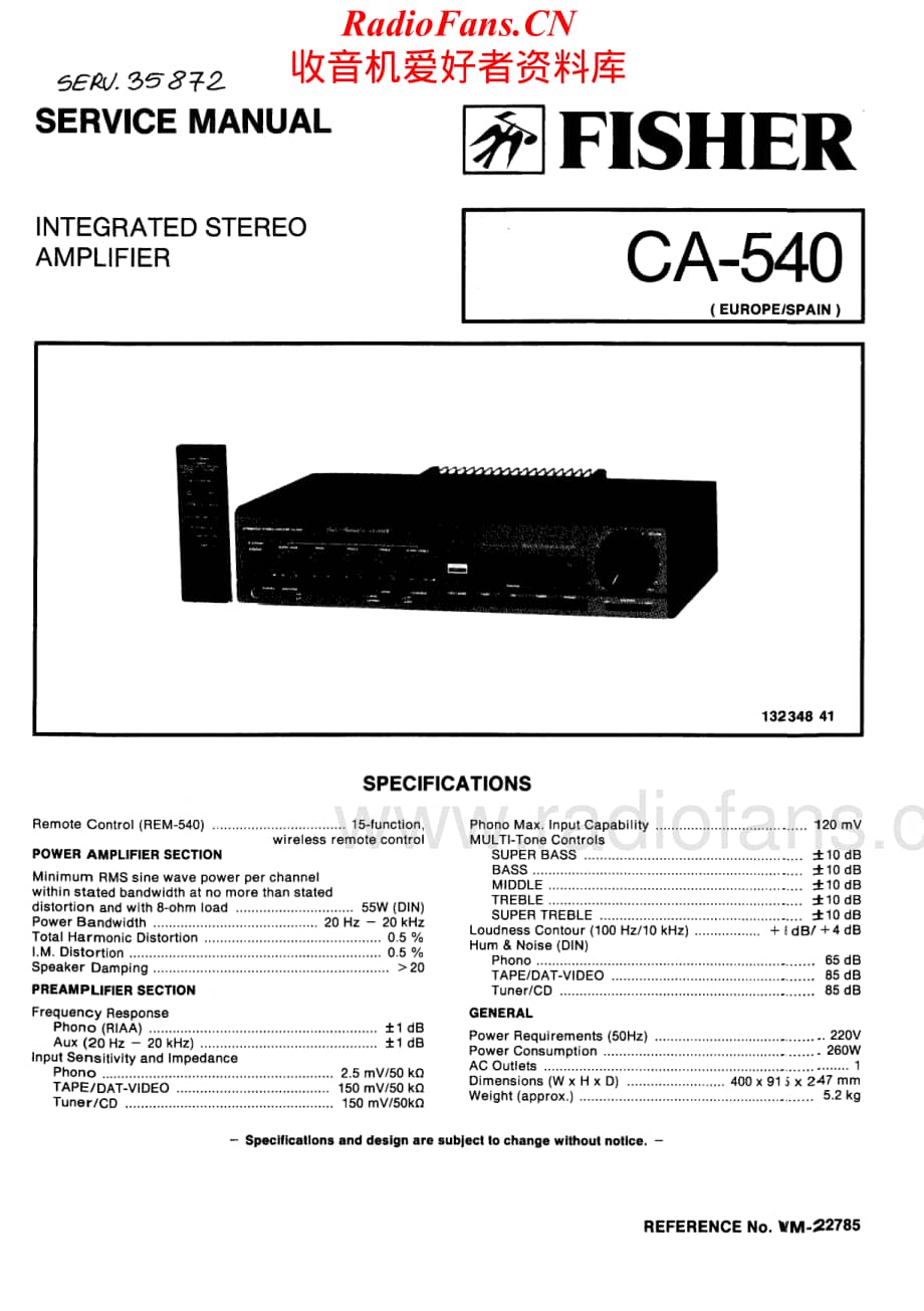 Fisher-CA540-int-sm维修电路原理图.pdf_第1页