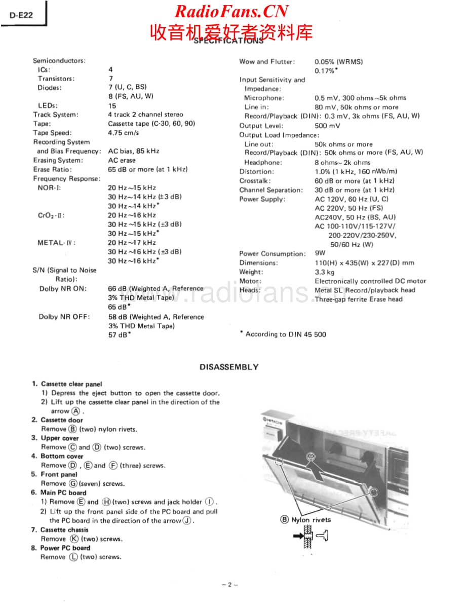 Hitachi-DE22-tape-sm维修电路原理图.pdf_第2页