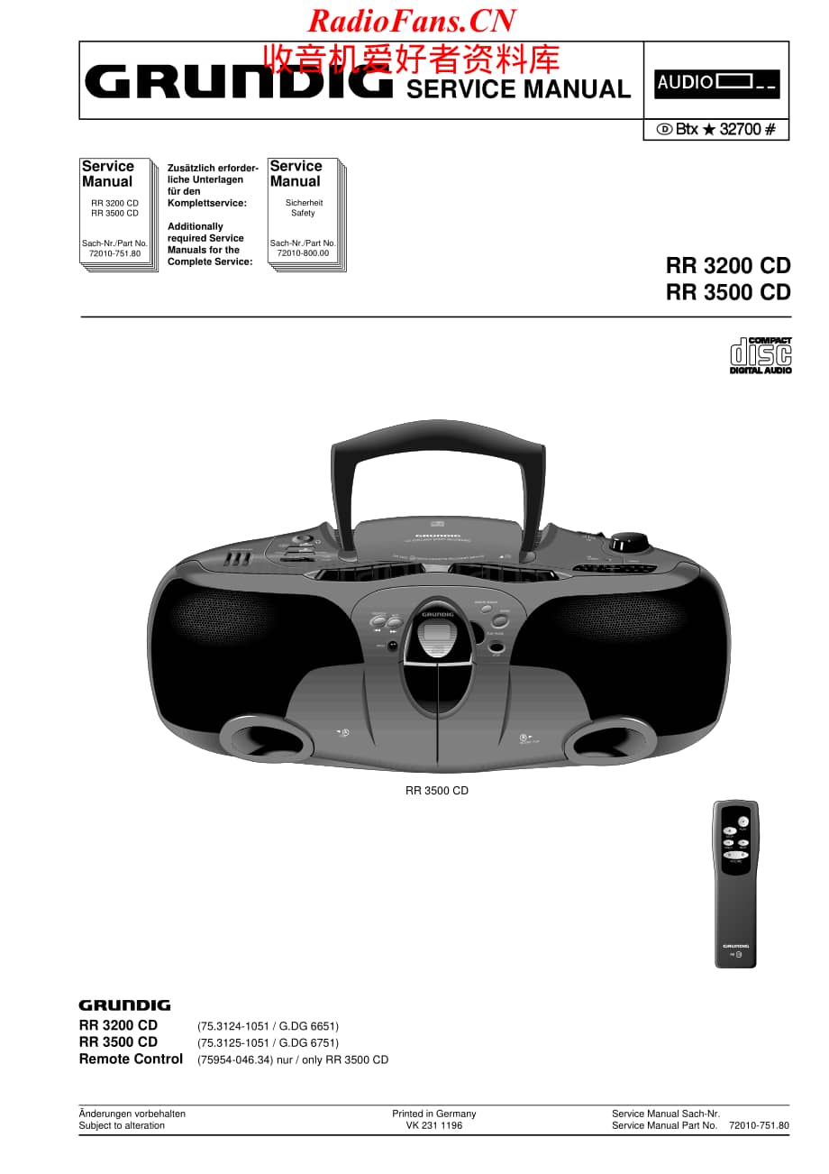 Grundig-RR3500CD-tr-sm维修电路原理图.pdf_第1页