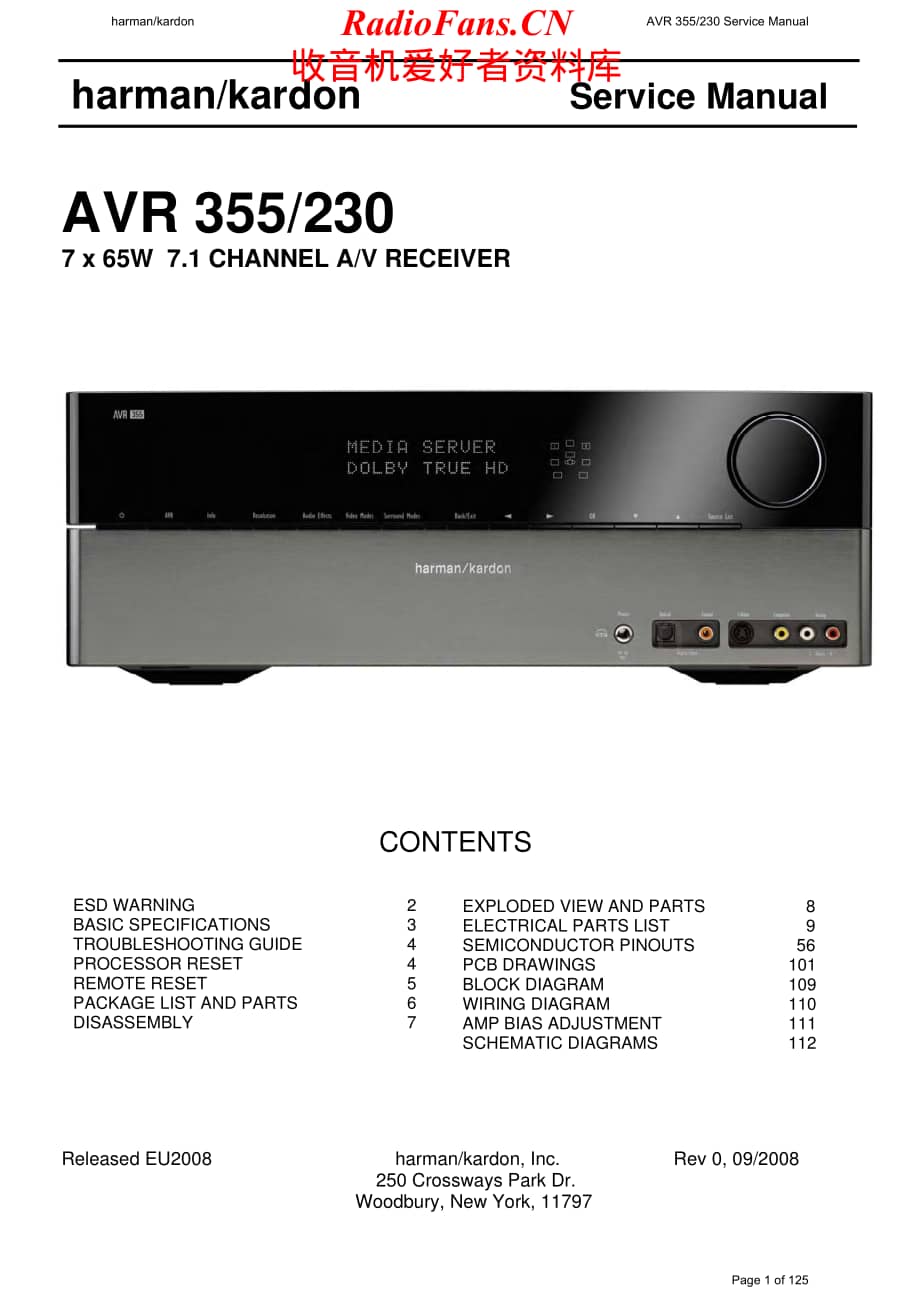 HarmanKardon-AVR355.230-avr-sm维修电路原理图.pdf_第1页