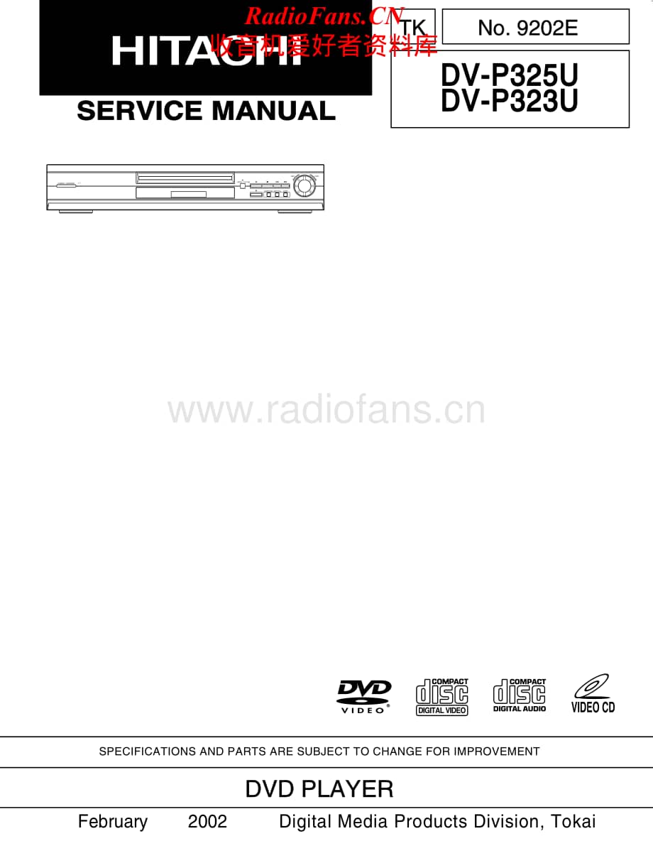 Hitachi-DVP323U-cd-sm维修电路原理图.pdf_第1页