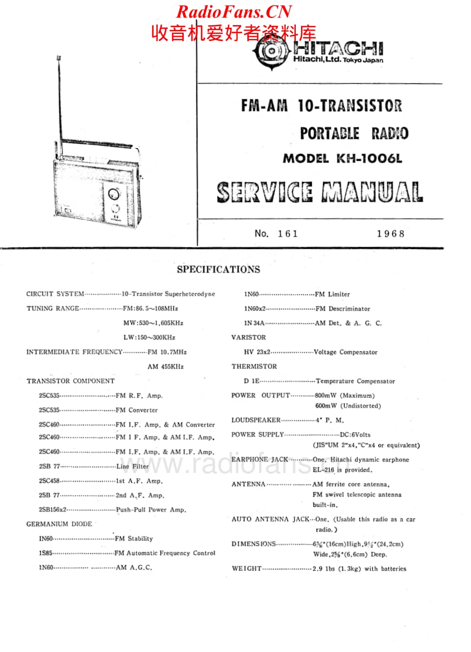 Hitachi-KH1006L-pr-sm维修电路原理图.pdf_第1页