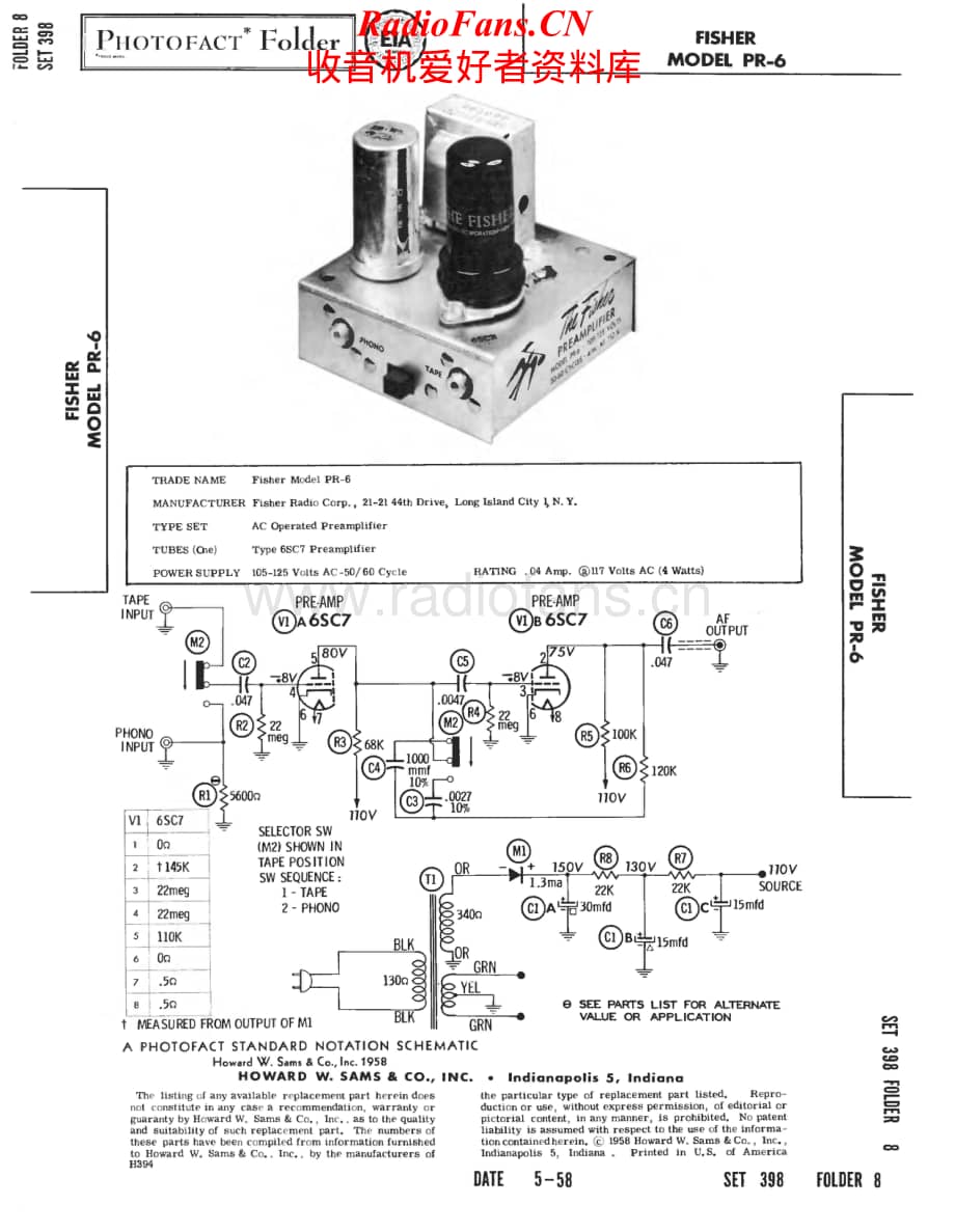 Fisher-PR6-pre-sm维修电路原理图.pdf_第1页