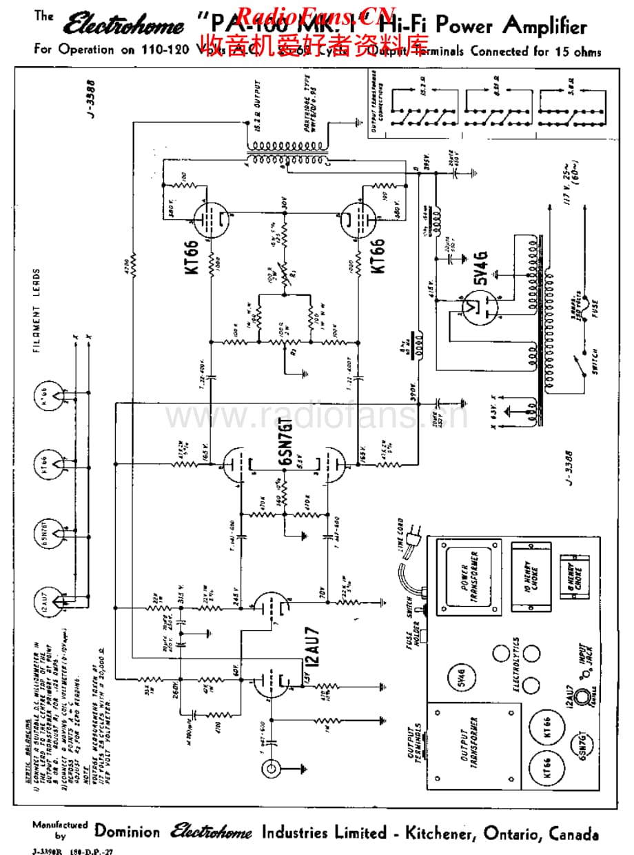 ElectroHarmonix-PA100-pwr-sch维修电路原理图.pdf_第1页