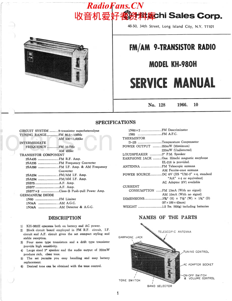 Hitachi-KH980H-pr-sm维修电路原理图.pdf_第1页