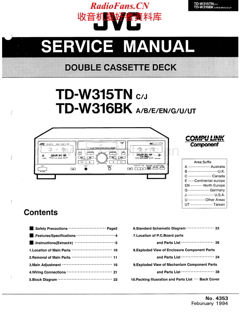 JVC-TDW315TN-tape-sm维修电路原理图.pdf_第1页