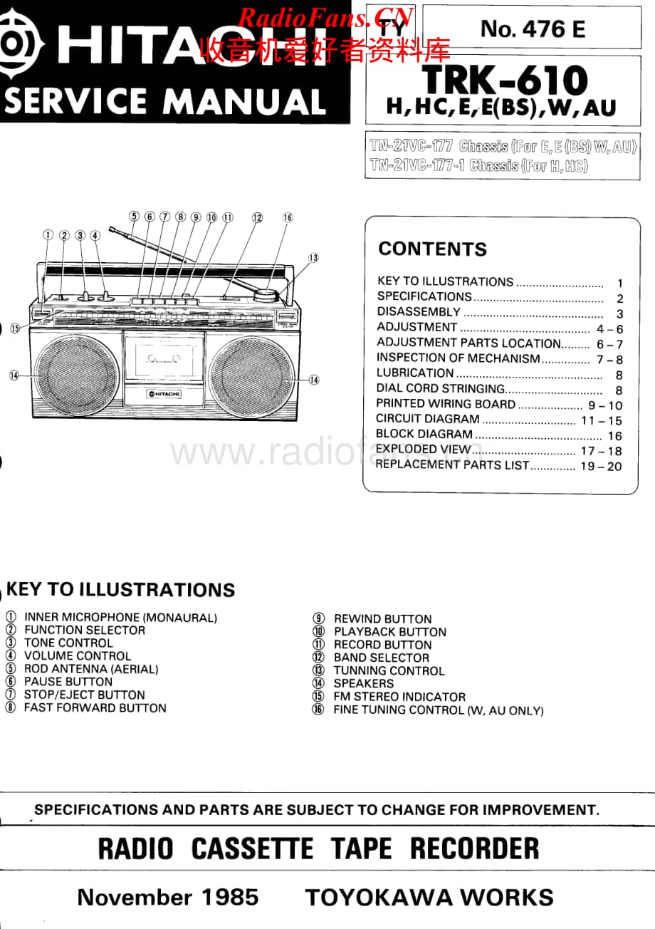 Hitachi-TRK610-pr-sm维修电路原理图.pdf_第1页