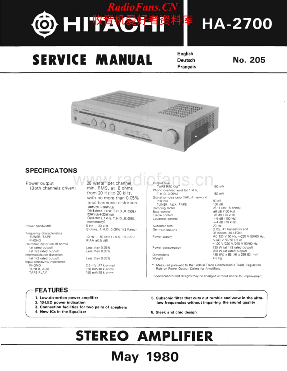 Hitachi-HA2700-int-sm维修电路原理图.pdf_第1页