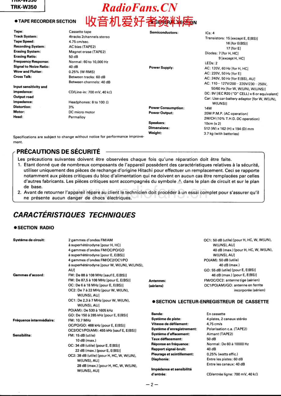 Hitachi-TRKW350-pr-sm维修电路原理图.pdf_第2页
