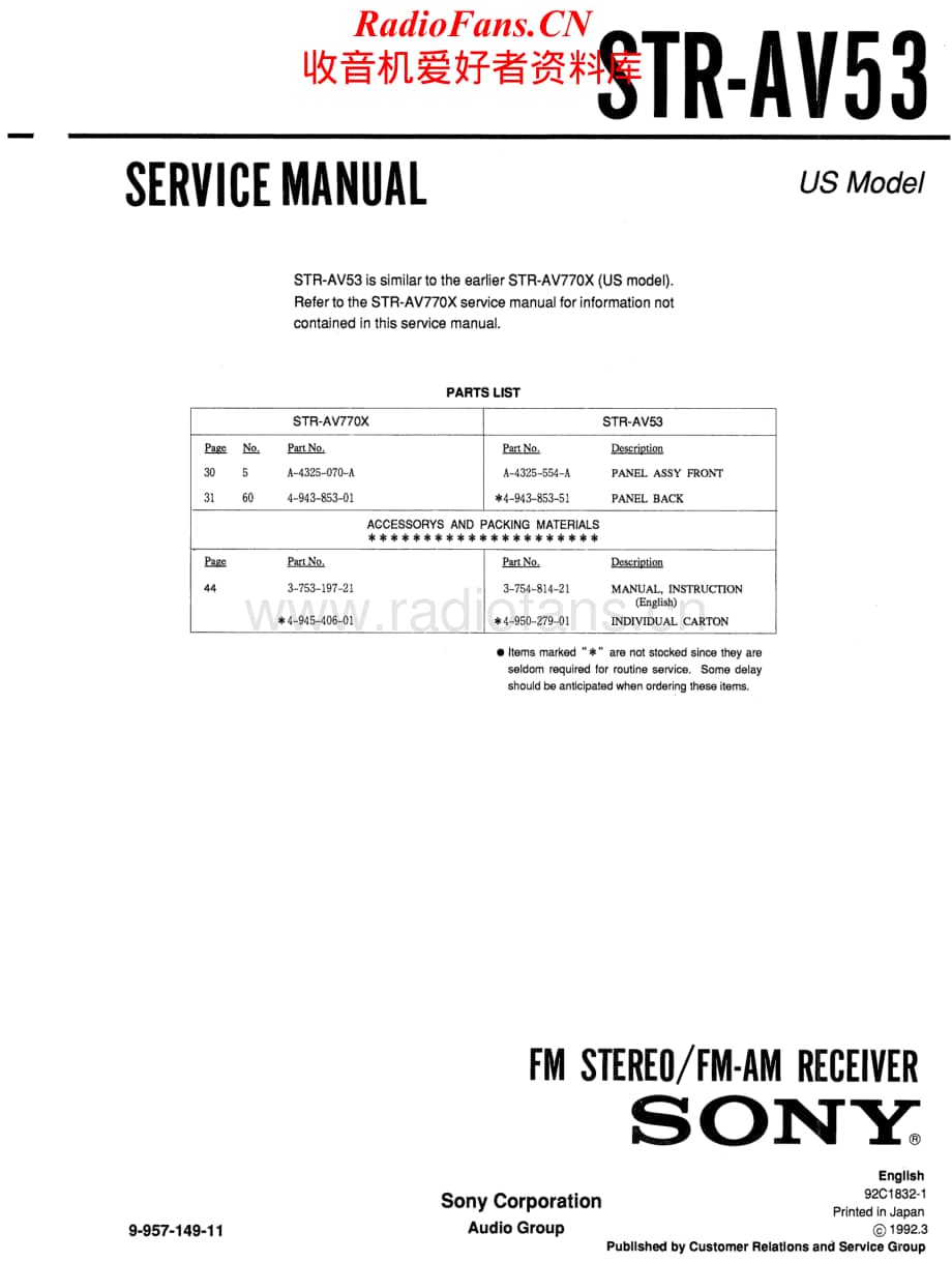 Sony-STRAV53-rec-sm维修电路原理图.pdf_第1页