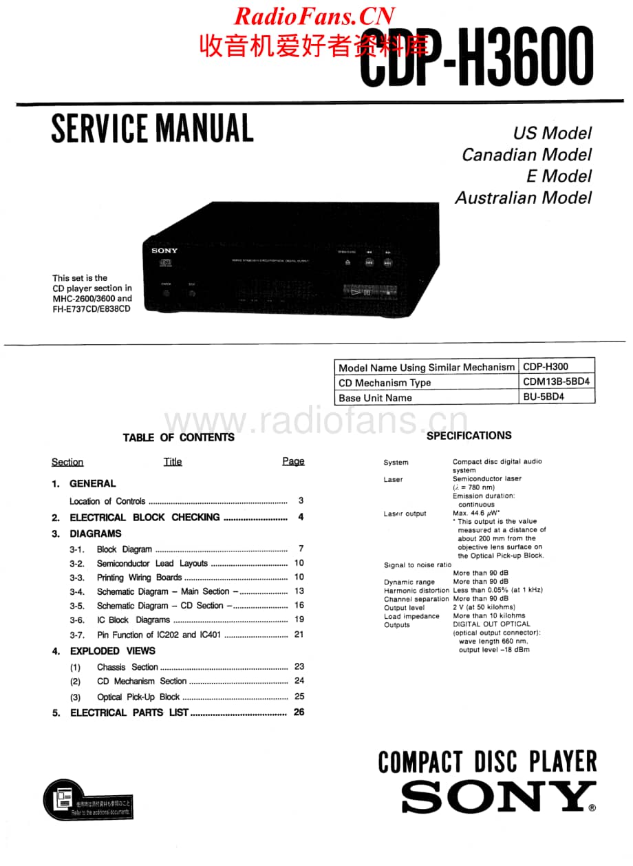 Sony-CDPH3600-cd-sm维修电路原理图.pdf_第1页