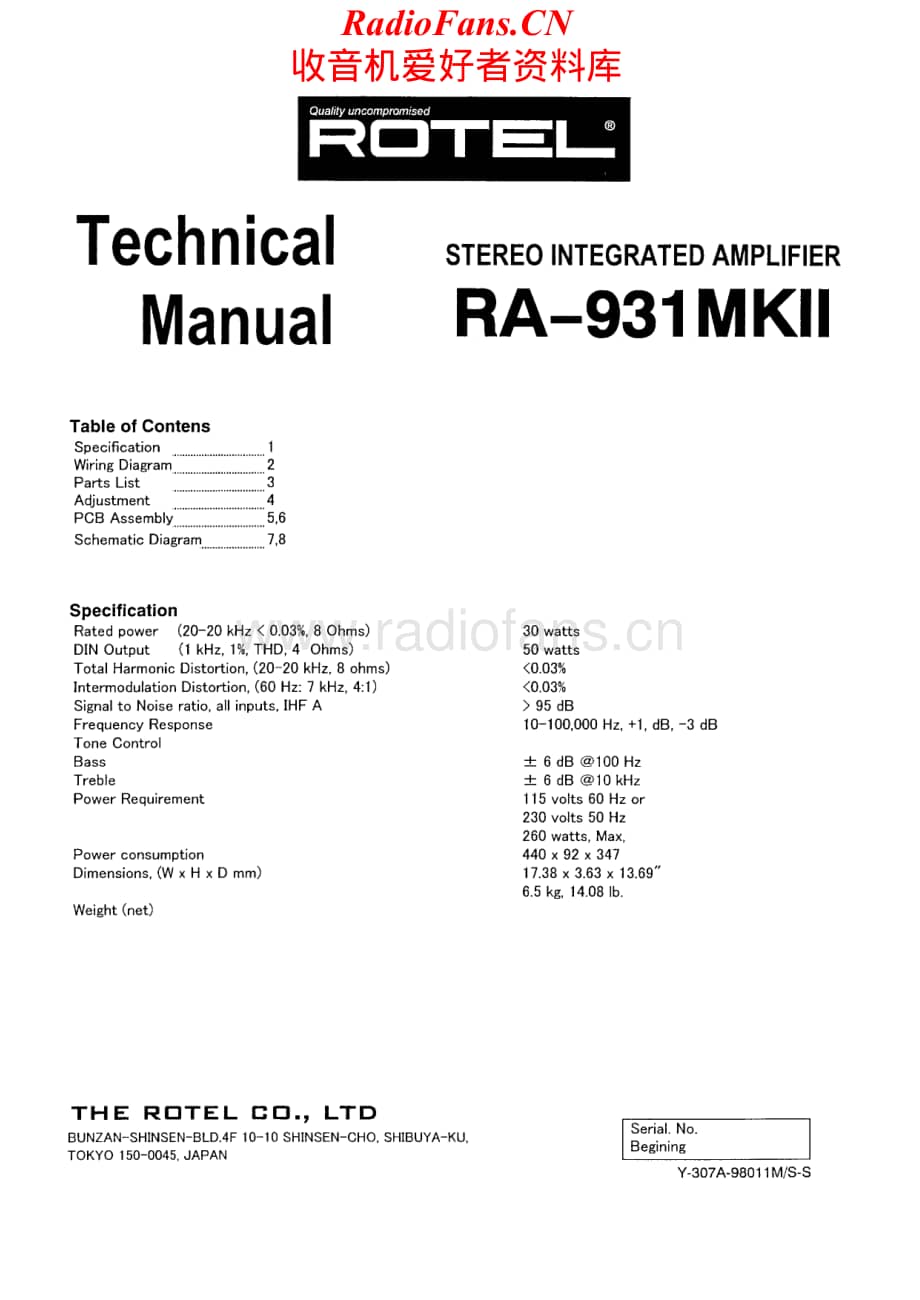 Rotel-RA931ii-int-sm维修电路原理图.pdf_第1页