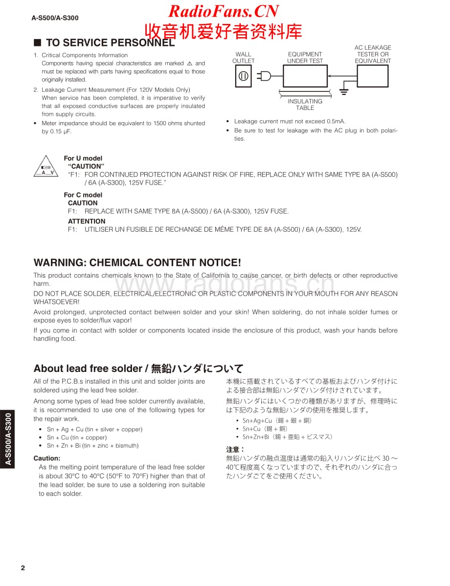 Yamaha-AS300-int-sm维修电路原理图.pdf_第2页