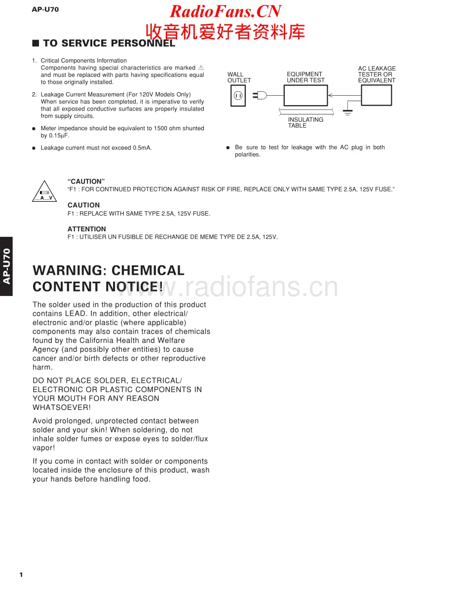 Yamaha-APU70-int-sm维修电路原理图.pdf_第2页