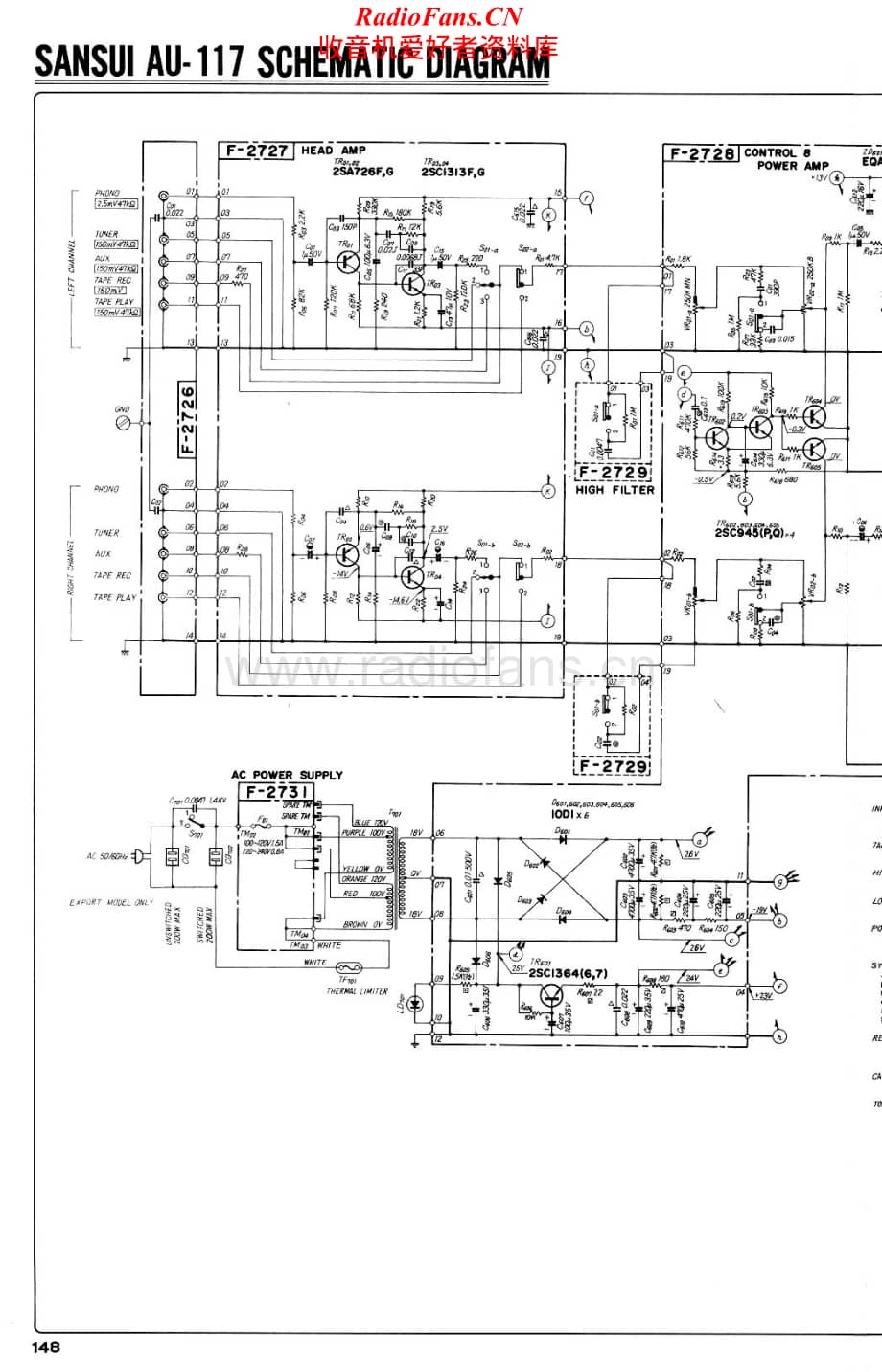 Sansui-AU117-int-sch维修电路原理图.pdf_第1页